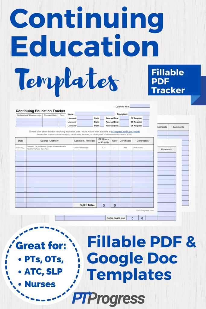 Continuing Education Tracker (Free Download)
